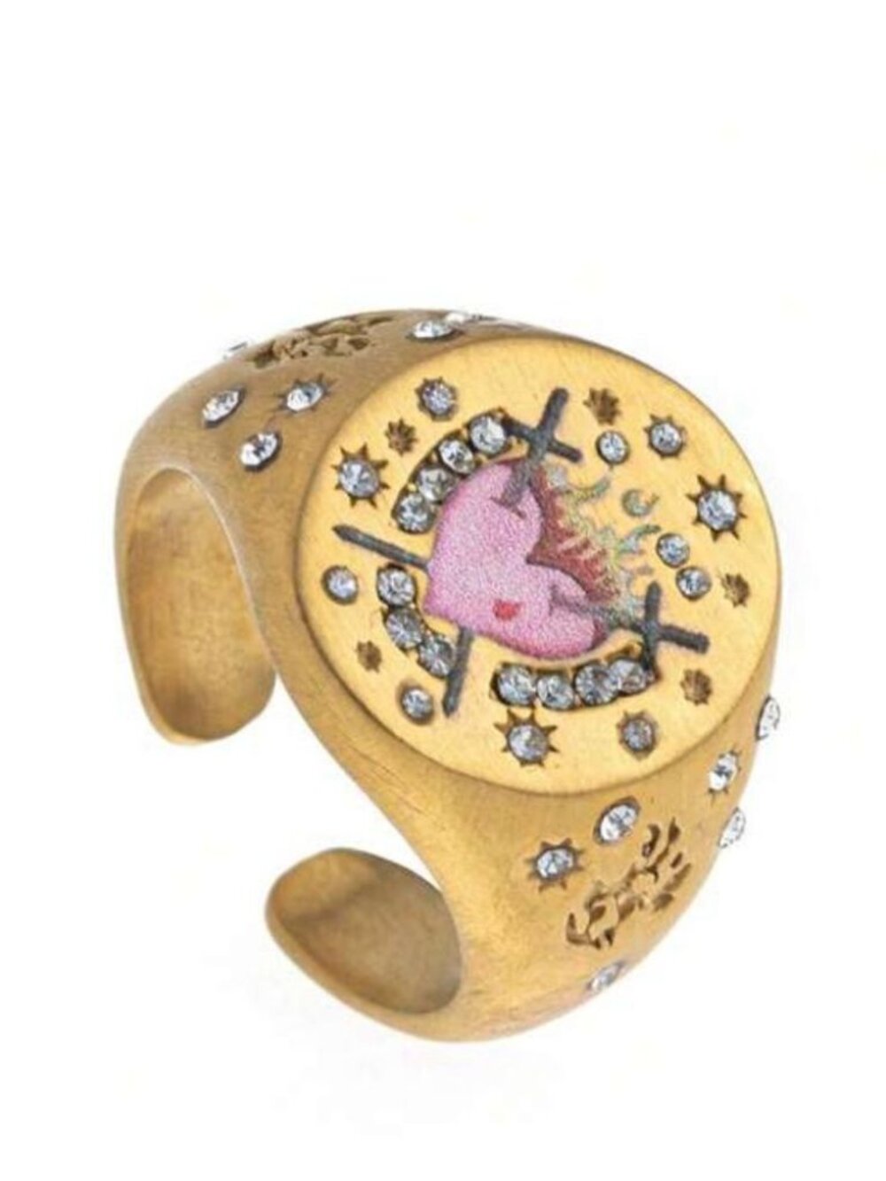 Gold and Pink Heart Ring1779